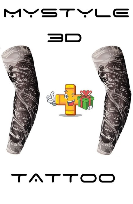 SET Doua Maneci Tatuate MyStyle&reg; 3D Print - Imita un tatuaj real 100% - Body art tattoo maneca
