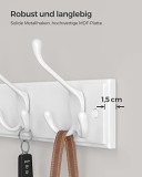 Cumpara ieftin Cuier, Songmics, Alb, 40x11x7 cm