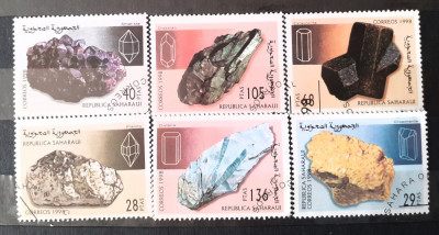 Saharaui 1998 minerale cristale 6v stampilate foto