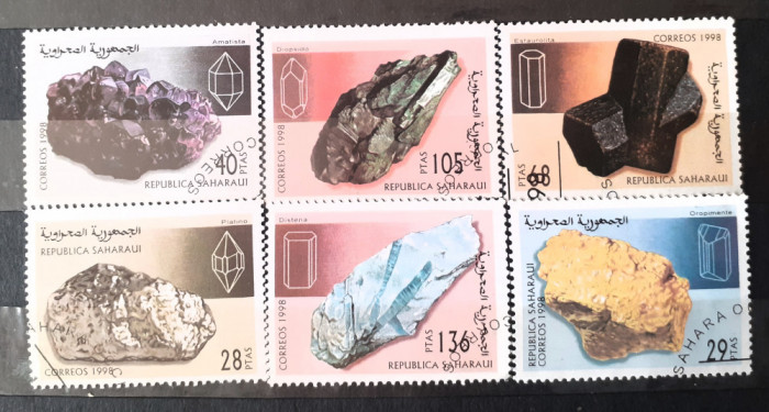 Saharaui 1998 minerale cristale 6v stampilate