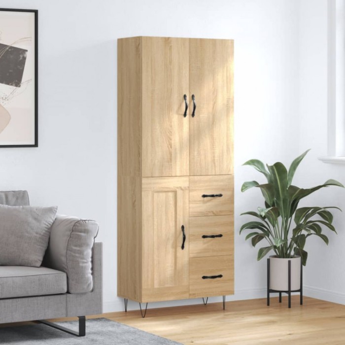 vidaXL Dulap &icirc;nalt, stejar sonoma, 69,5x34x180 cm, lemn compozit