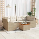 vidaXL Set de canapele pentru grădină 7 pcs Bej și alb