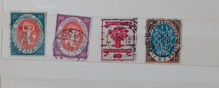 Timbre Germania 1919 - 4 Valori Stampilate - Serie Completa (VEZI DESCRIEREA)