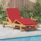 vidaXL Șezlong cu pernă 2 pcs Roșu 40 x 40 x 40cm Lemn masiv de acacia