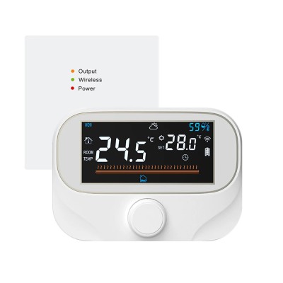 Termostat ambient centrala Earu WHIT3 Wi-Fi, Control aplicatie Tuya, Compatibil centrala termica gaz universal, RF Wireless, Alexa si Google Home, Alb foto