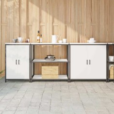 vidaXL Set de depozitare pentru bucătărie 3 pcs Alb 240 x 50 x 92 cm