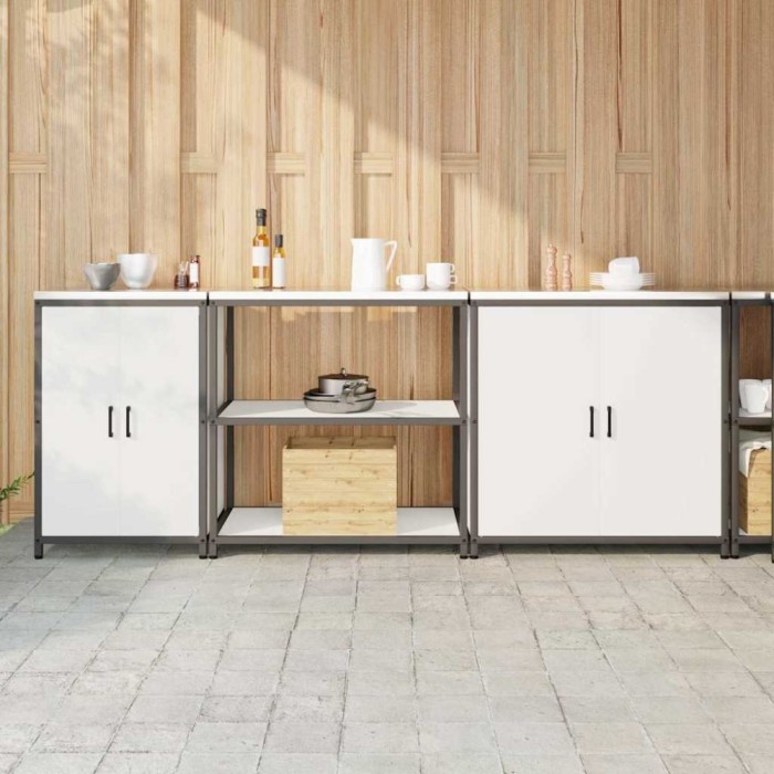 Set de depozitare pentru bucătărie 3 pcs Alb 240 x 50 x 92 cm