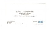 Carte de vizita veche anii &#039;80 Fotbal Club Muncitoresc Brasov Suciu Constantin