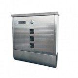 Cutie postala din inox Strend Pro GL-21, gri, 340x310x100 mm, suport de ziar