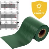 Panou gard pentru intimitate din PVC verde, 35 x 0,19 m, cu cleme