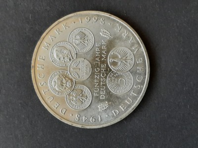 10 DM &amp;quot;F&amp;uuml;nfzig Jahre Deutsche Mark&amp;quot; F, 1998, RFG - A 2905 foto