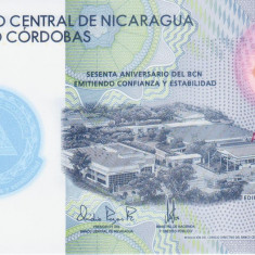 Bancnota Nicaragua 5 Cordobas 2019 - PNew UNC ( polimer, comemorativa )