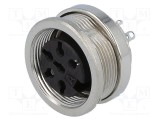 Conector M16 soclu mamă lipire PIN 6 5A 300V IP40 0,5mm2 AMPHENOL