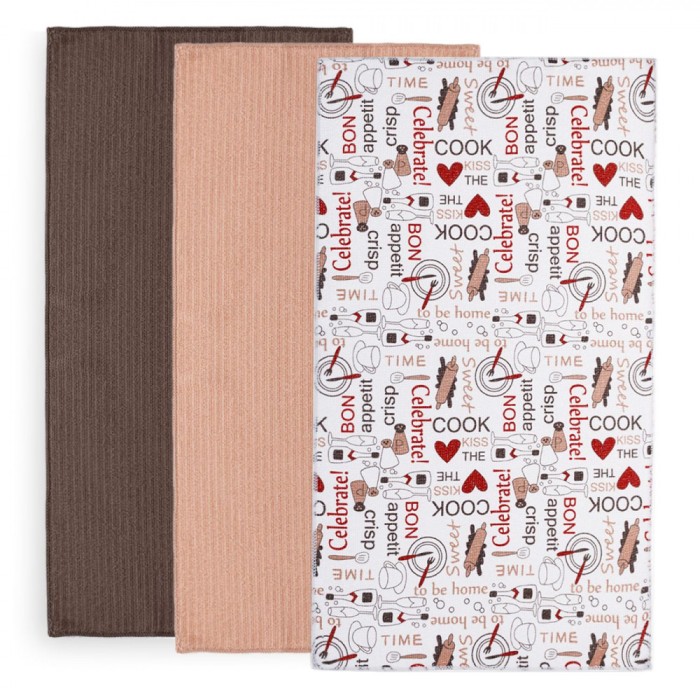 Set Prosoape Bucătărie, Microfibre, Model Carouri, Multicolor, 60x35cm, 3 Bucăți