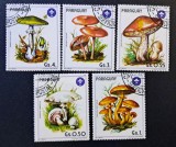Ciuperci - Paraguay 1984 - Set 5 Timbre Individuale Flora &amp; Ciuperci (Ștampilat / CTO) CP1_II