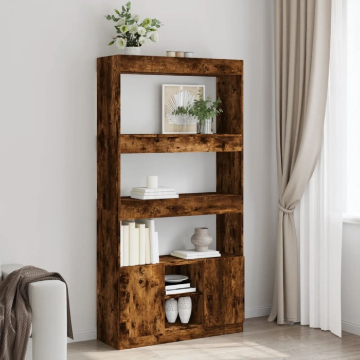 Gossi dulap inalt, stejar fumuriu, 92x33x180 cm, lemn prelucrat