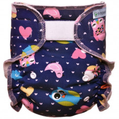 T-TOMI Pant Diaper Changing Set Velcro scutec lavabil tip chiloțel, cu inserție absorbantă cu velcro Owls 3 - 15 kg 1 buc