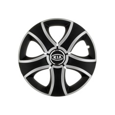 Set 4 Capace Roti 15 inchi (R15) Bis Gri-Negru, Compatibile Cu Kia