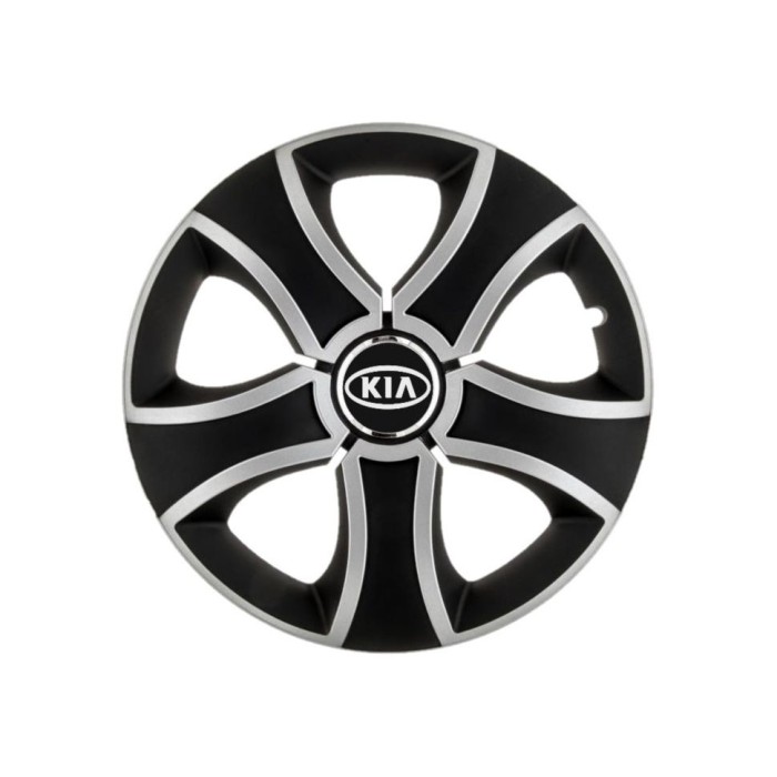 Set 4 Capace Roti 14 inchi (R14) Bis Gri-Negru, Compatibile Cu Kia