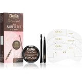Delia Cosmetics Eyebrow Expert Zest set pentru aranjarea spr&acirc;ncenelor culoare 3.0 Dark Brown 3 buc