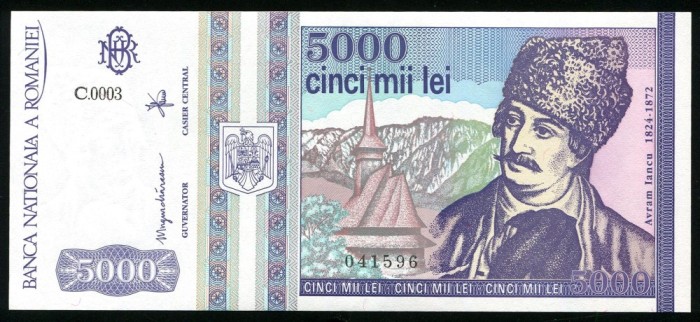 q536 BANCNOTA 5000 LEI 1993 NECIRCULATA UNC