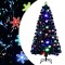 vidaXL Brad Crăciun cu LED fulgi de zăpadă, negru 120 cm fibră optică 328461