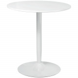 Masa rotunda HOMCOM, baza din otel, suport antiderapant &Phi;70x75cm, MDF si Otel, Alb | Aosom Romania