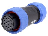 Mufă SP21 mamă WEIPU IP68 12 PIN 5A 400V pentru cablu 7&divide;12mm