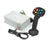 Joystick electric cu 8 butoane si modul de comanda 24V pentru utilaje si echipamente electrice