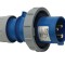Fisa stecher pe cablu 3 poli 16A 1P+N+PE drept 230V albastru IP67 6h CEE 122x71mm