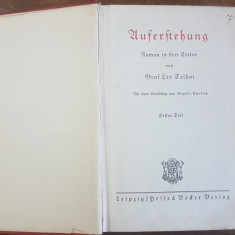 Auserstehung - Învierea : Lev Tolstoi, 1925, in limba germana,