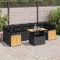 vidaXL Set mobilier grădină perne 8 piese negru, poliratan/lemn acacia 3327681