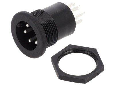 Conector circular, soclu, 3 pini foto