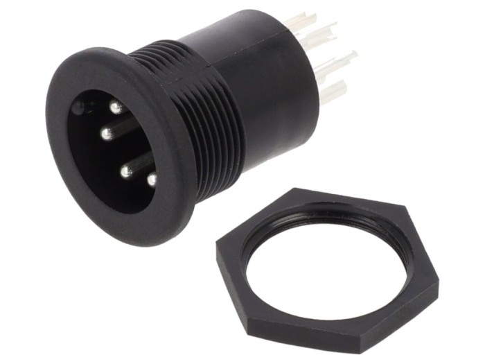 Conector circular, soclu, 3 pini