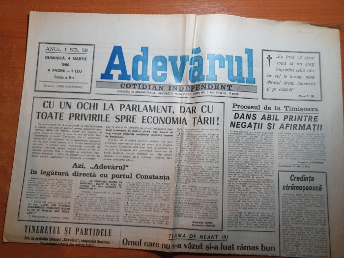 ziarul adevarul 4 martie 1990-procesul de la timisoara