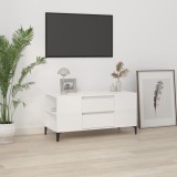 Cumpara ieftin Comodă TV, alb extralucios, 102x44,5x50 cm, lemn prelucrat