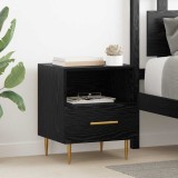 vidaXL Noptieră cu sertar 2 pcs Negru 40 x 35 x 47.5 cm Lemn compozit