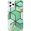 Husa protectie flippy compatibila cu samsung galaxy a12 soft imd tpu marble geometric verde