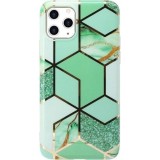 Husa protectie flippy compatibila cu samsung galaxy a12 soft imd tpu marble geometric verde