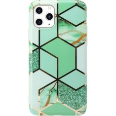Husa protectie flippy compatibila cu samsung galaxy a12 soft imd tpu marble geometric verde
