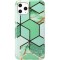 Husa protectie flippy compatibila cu samsung galaxy a12 soft imd tpu marble geometric verde
