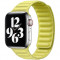 Curea iUni compatibila cu Apple Watch 1/2/3/4/5/6/7, 42mm, Leather Link, Galben