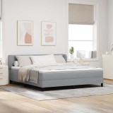 VidaXL Pat boxspring cu saltea Gri deschis 180 x 200 cm țesătură 3340101