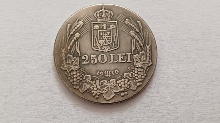 Romania -250 Lei 1940-Replica dupa moneda 250 Lei 1940