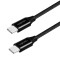 CABLU alimentare si date LOGILINK, pt. smartphone, USB 2.0, USB Type-C (T) la USB Type-C (T), 0.3m, premium, cablu cu impletire din bumbac, negru, &amp;qu