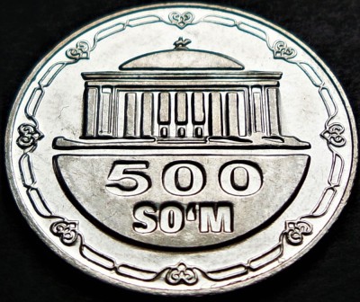 Moneda exotica 500 SOM - UZBEKISTAN, anul 2018 *cod 4973 B = UNC foto