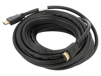 Cablu HDMI 1.4 10m negru PVC cu mufă la ambele capete foto