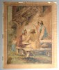 &quot;Scena de taverna&quot; veche acuarela in stilul lui George Morland, Scene gen, Altul