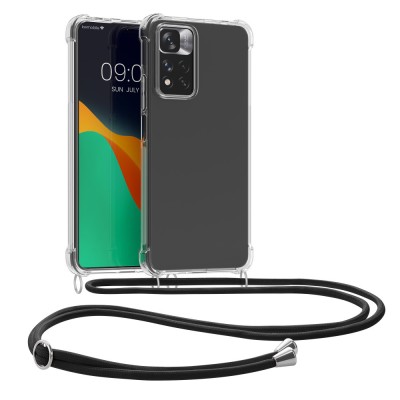 Husa Kwmobile pentru Xiaomi Redmi Note 11 Pro Plus 5G, Silicon, Transparent/Negru, 58099.01 foto
