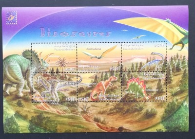 R.CENTRAFRICA -DINOZAURI- 1 M/SH.-MNH** - R CAF 174 foto